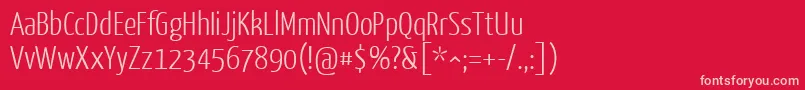 YanonekaffeesatzLight Font – Pink Fonts on Red Background