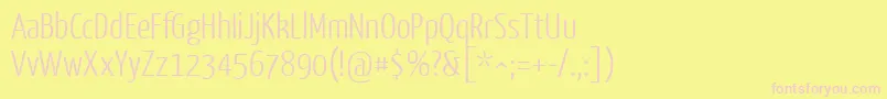 YanonekaffeesatzLight Font – Pink Fonts on Yellow Background