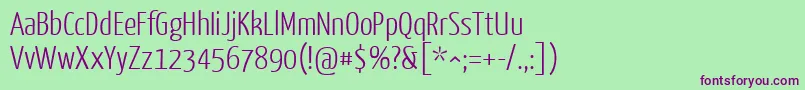YanonekaffeesatzLight Font – Purple Fonts on Green Background