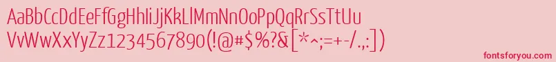 フォントYanonekaffeesatzLight – ピンクの背景に赤い文字