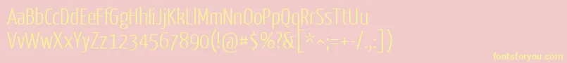 YanonekaffeesatzLight Font – Yellow Fonts on Pink Background
