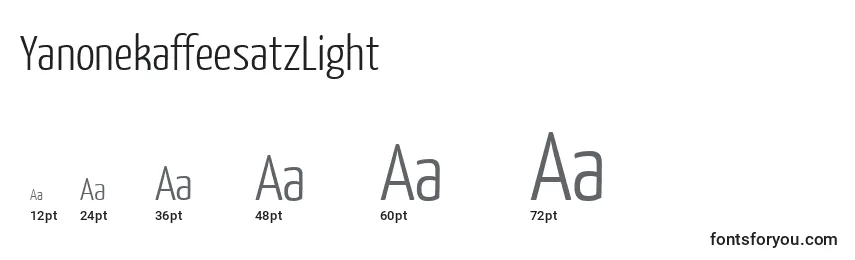 YanonekaffeesatzLight (117654) Font Sizes