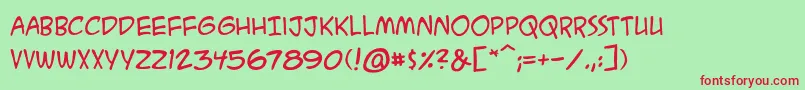 AcmesecretagentbbReg Font – Red Fonts on Green Background
