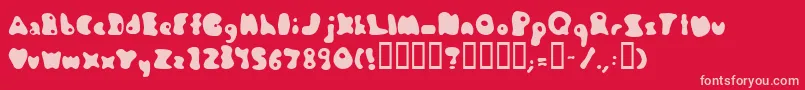 フォントJambotango – 赤い背景にピンクのフォント
