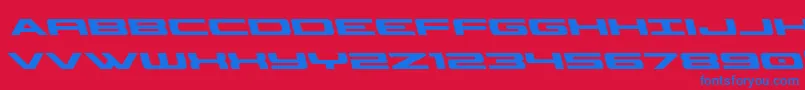 フォントClassiccobraleft – 赤い背景に青い文字