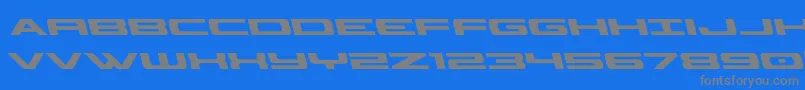Classiccobraleft-Schriftart – Graue Schriften auf blauem Hintergrund