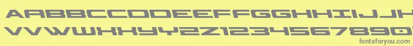 Fonte Classiccobraleft – fontes cinzas em um fundo amarelo