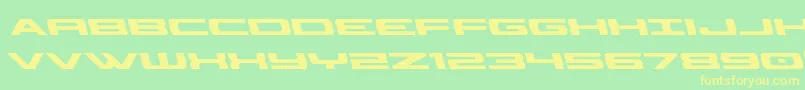 Classiccobraleft-Schriftart – Gelbe Schriften auf grünem Hintergrund