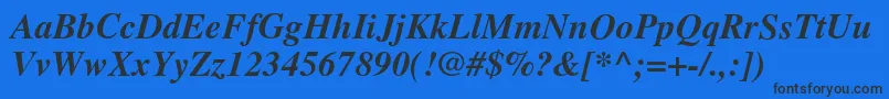 DabbingtonBoldItalic2 Font – Black Fonts on Blue Background