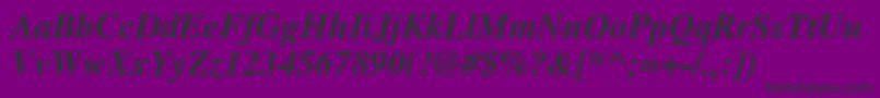 フォントDabbingtonBoldItalic2 – 紫の背景に黒い文字