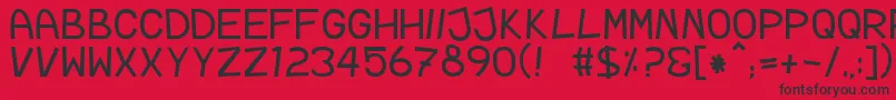 TpfRubberDucky Font – Black Fonts on Red Background