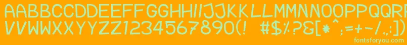 TpfRubberDucky Font – Green Fonts on Orange Background