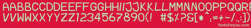 TpfRubberDucky Font – Green Fonts on Red Background