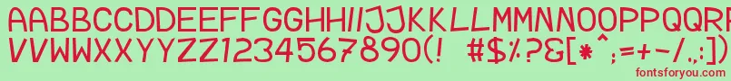 TpfRubberDucky Font – Red Fonts on Green Background