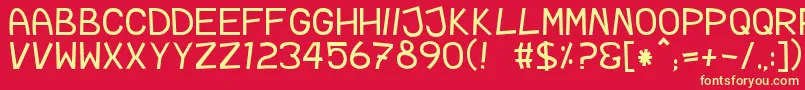 TpfRubberDucky Font – Yellow Fonts on Red Background