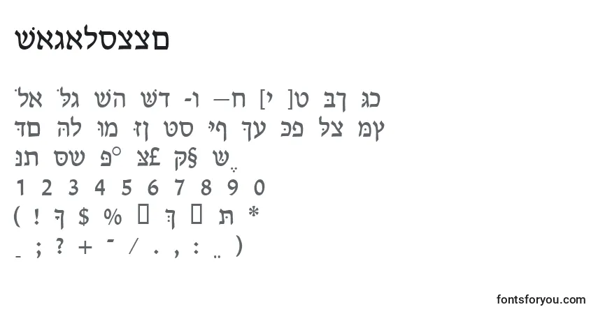 Schriftart Cabalossk – Alphabet, Zahlen, spezielle Symbole