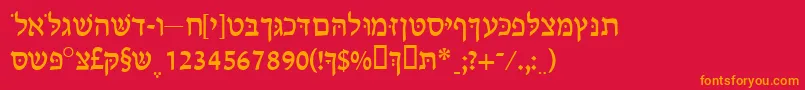 フォントCabalossk – 赤い背景にオレンジの文字