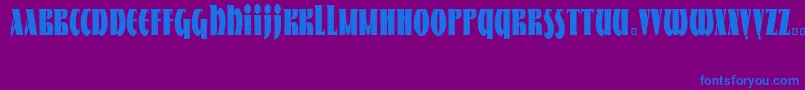 フォントNestorCondensed – 紫色の背景に青い文字