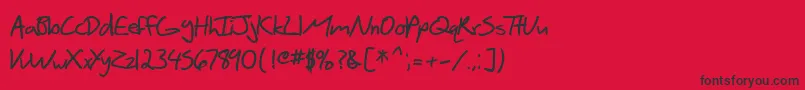 フォントSfScribbledSansBold – 赤い背景に黒い文字