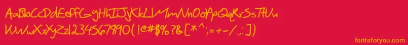 SfScribbledSansBold Font – Orange Fonts on Red Background