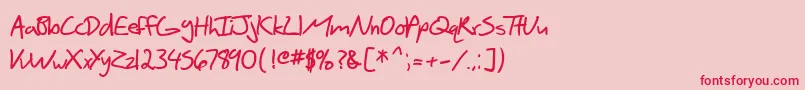 SfScribbledSansBold Font – Red Fonts on Pink Background