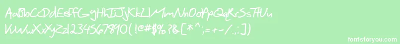 Шрифт SfScribbledSansBold – белые шрифты на зелёном фоне