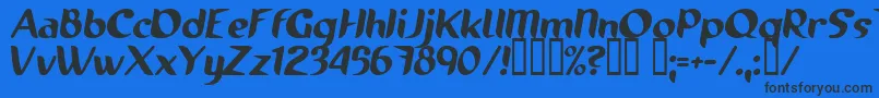 Runnings Font – Black Fonts on Blue Background