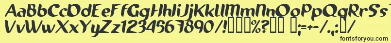 Runnings Font – Black Fonts on Yellow Background