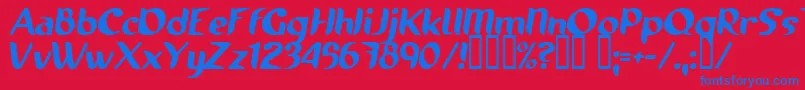 フォントRunnings – 赤い背景に青い文字