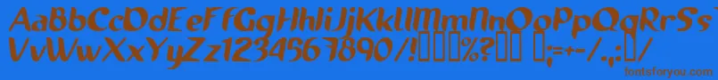 Runnings Font – Brown Fonts on Blue Background