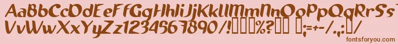 Runnings Font – Brown Fonts on Pink Background