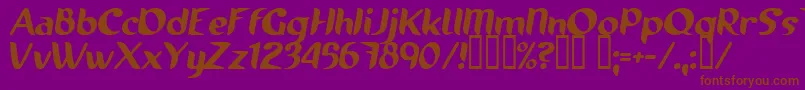 Runnings Font – Brown Fonts on Purple Background