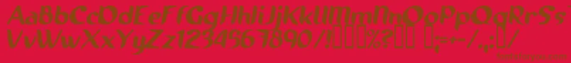 Runnings-Schriftart – Braune Schriften auf rotem Hintergrund