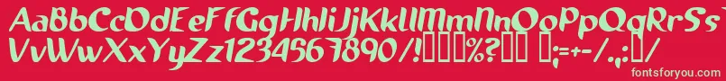 フォントRunnings – 赤い背景に緑の文字