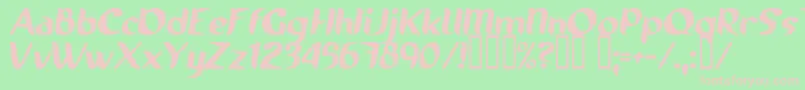 フォントRunnings – 緑の背景にピンクのフォント