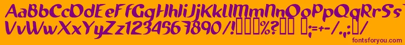 Runnings Font – Purple Fonts on Orange Background