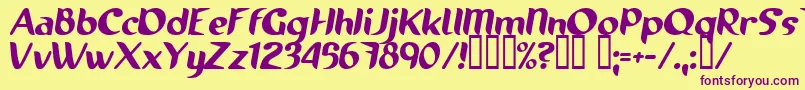 Runnings Font – Purple Fonts on Yellow Background