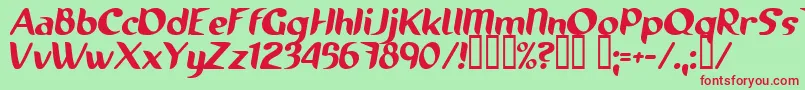 Runnings Font – Red Fonts on Green Background