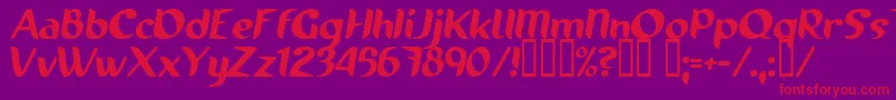 Runnings Font – Red Fonts on Purple Background