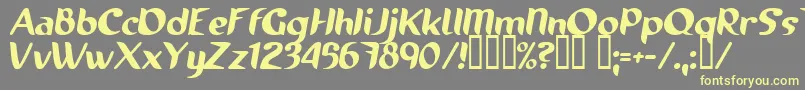 Runnings-Schriftart – Gelbe Schriften auf grauem Hintergrund