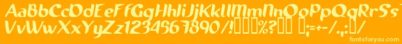 Runnings Font – Yellow Fonts on Orange Background