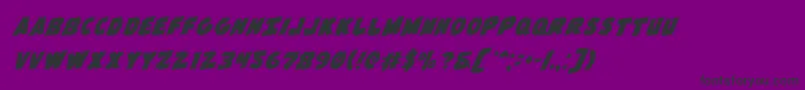 Flyingleatherv2rotal Font – Black Fonts on Purple Background