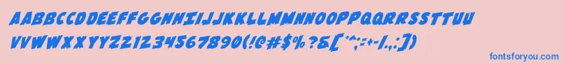 Flyingleatherv2rotal Font – Blue Fonts on Pink Background