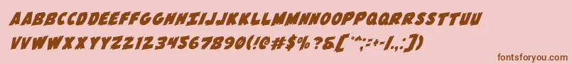 Flyingleatherv2rotal Font – Brown Fonts on Pink Background