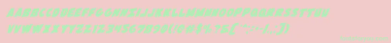 フォントFlyingleatherv2rotal – ピンクの背景に緑の文字