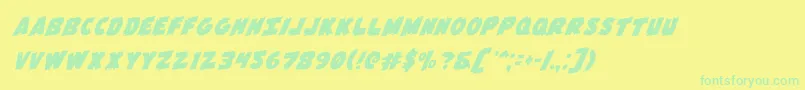 Flyingleatherv2rotal Font – Green Fonts on Yellow Background