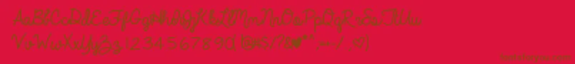 More about AlwaysInMyHeart Font AlwaysInMyHeart Font – Brown Fonts on Red Background