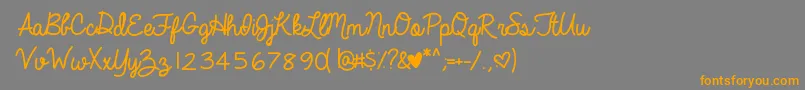 Подробнее о шрифте AlwaysInMyHeart Шрифт AlwaysInMyHeart – оранжевые шрифты на сером фоне