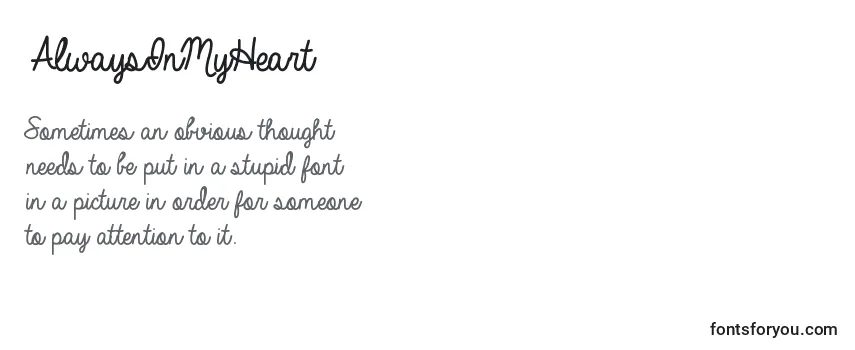 Review of the AlwaysInMyHeart Font