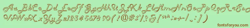 Fiftieshollow Font – Brown Fonts on Green Background